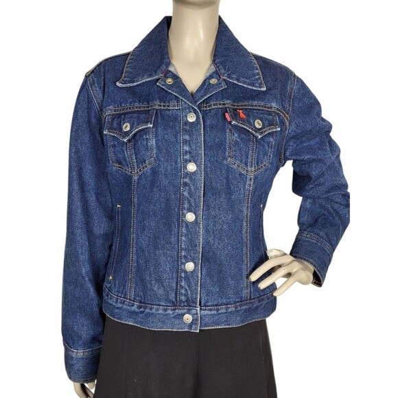 Levi Strauss & Co Denim Trucker Snap Front Jean Jacket Women's Size Large - Picture 1 of 10